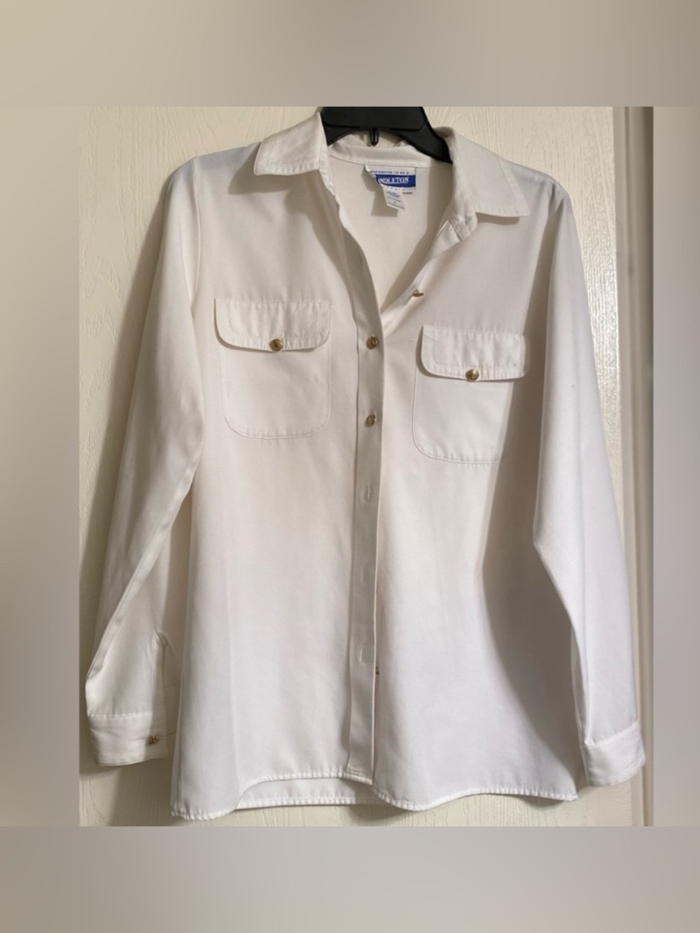 Pendleton VINTAGE 90s Long Sleeve White Blouse Button Down Shirt Women 6